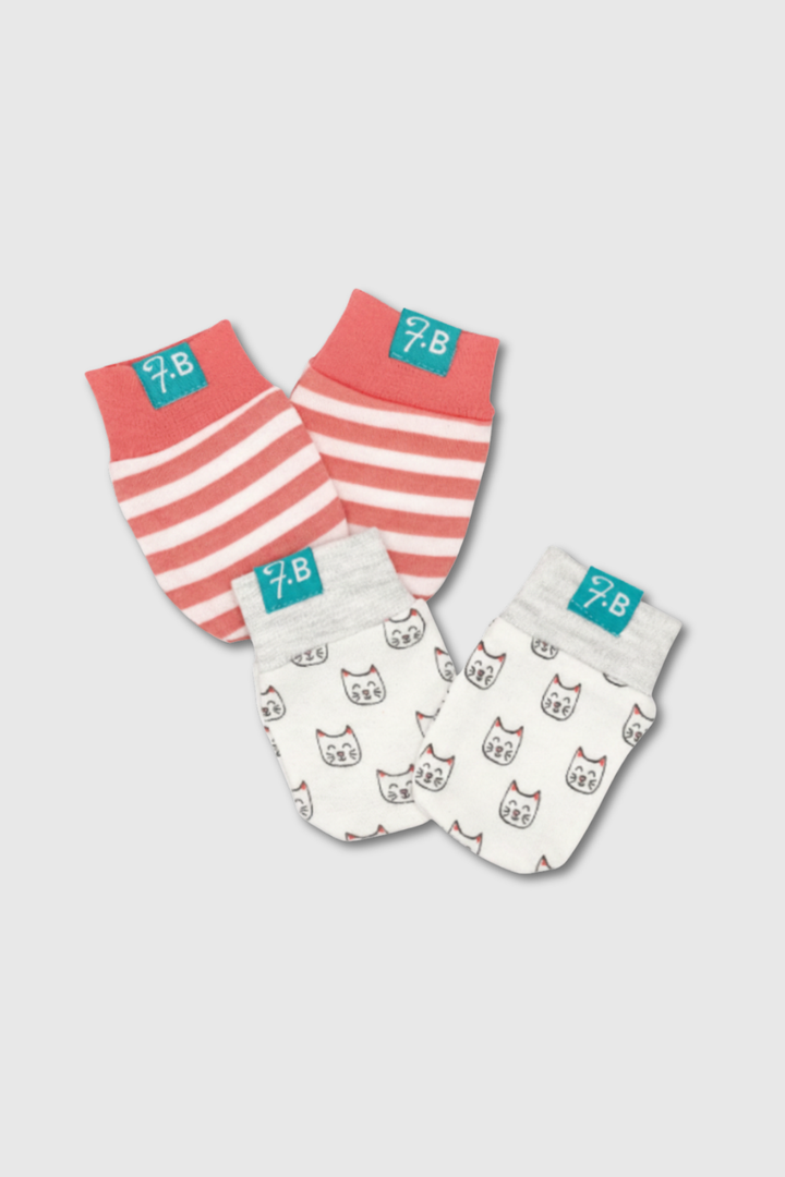 2PK Cotton Mittens - FG-8502