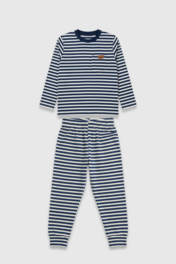 Front view of Featherhead Boys Cotton Interlock Top & Bottom Set FS-0074