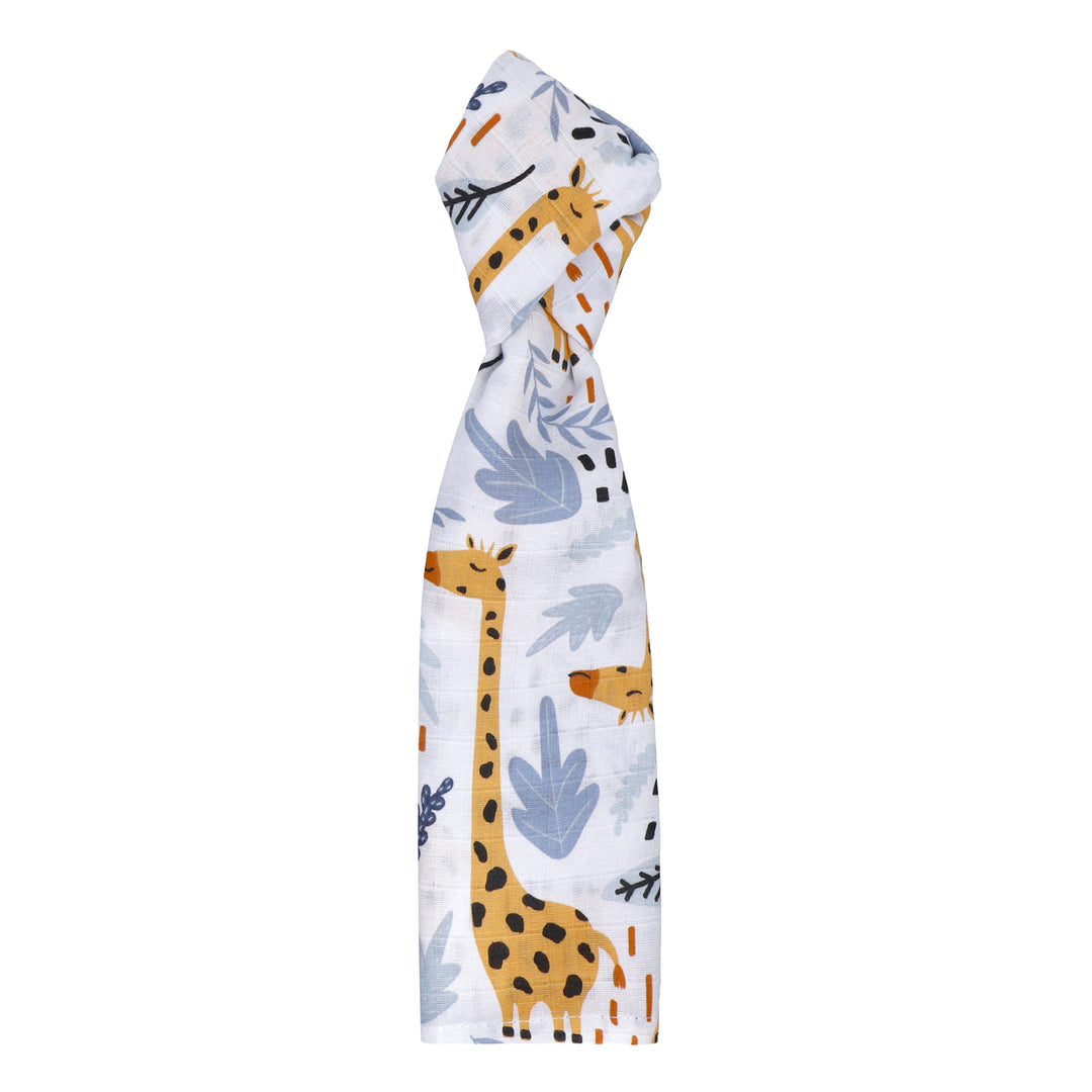 FS-432 - 3PK Muslin Swaddle Blanket  27" x 27"- Tall Giraffe