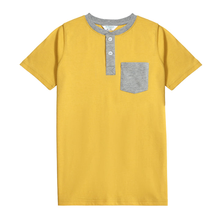 FB-3777 - Yellow Henley Shirt