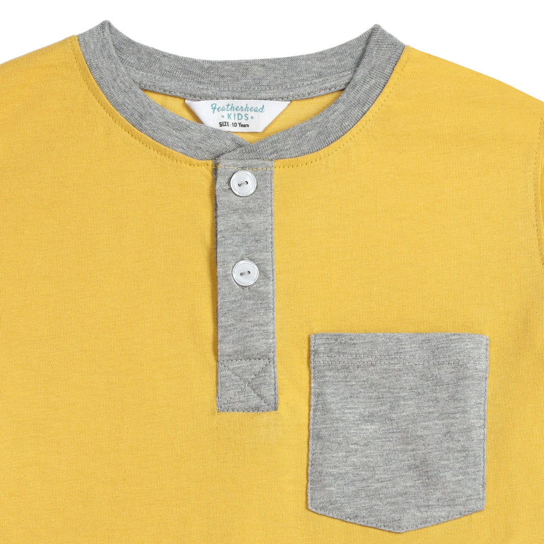 FB-3777 - Yellow Henley Shirt