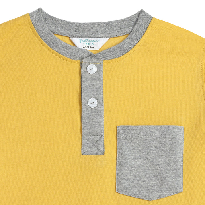 FB-3777 - Yellow Henley Shirt