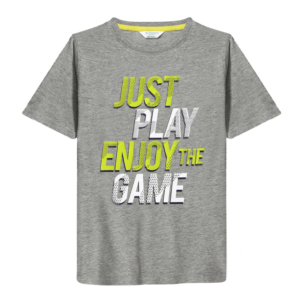 FB-3121 Dark Melange T-Shirt - Just Play Enjoy The Game