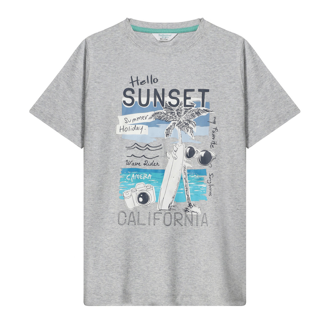 FB-3116 Heather Grey T-Shirt - California Sunset