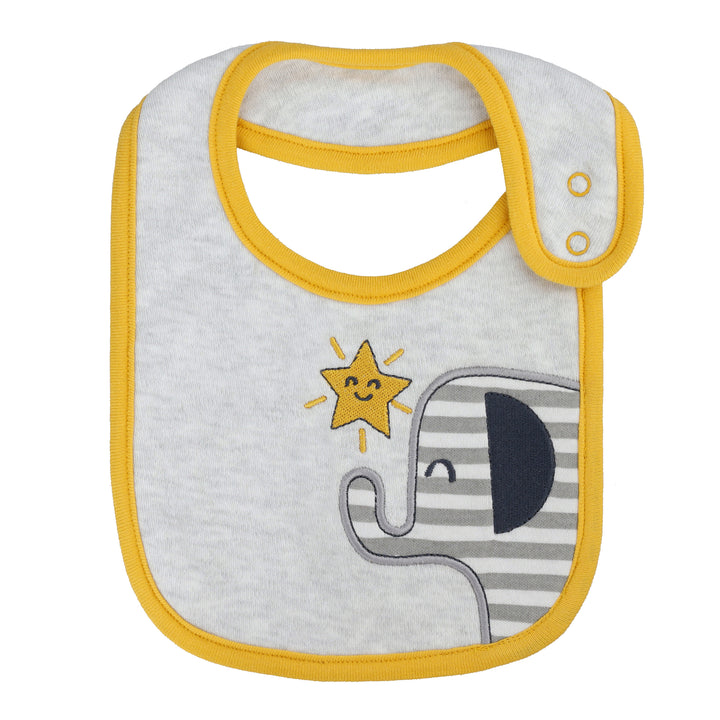 FN-8002 Elephant 3-Pack Cross-Over Bibs for 0-24 Months