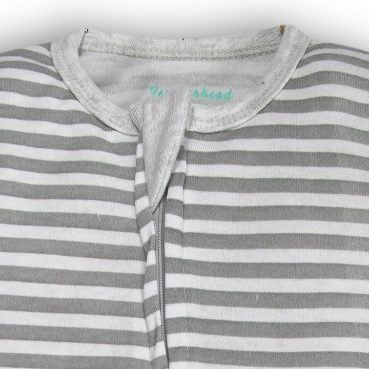 Close-up view of zipper detail on FN-6036 footed sleep n’ play sleeper