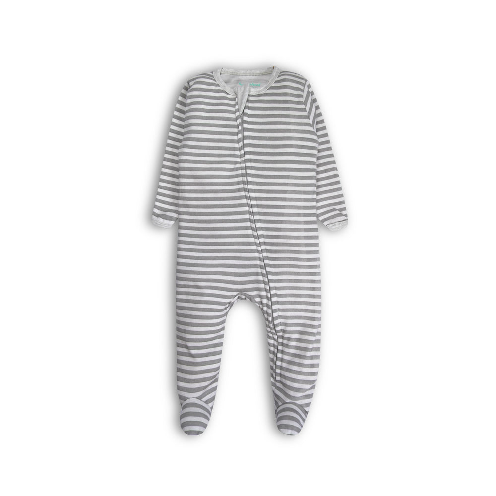 Front view of FN-6036 cotton footed sleep n’ play sleeper for babies