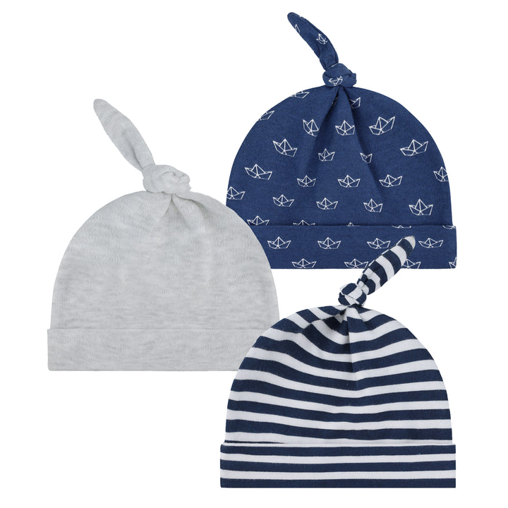 FB-8501 3-Pack Caps Sailboat & Navy Stripe