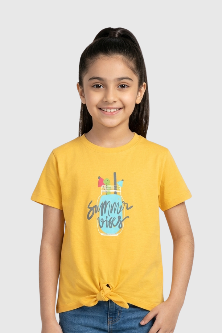 Kids Yellow “Summer Vibes” T-Shirt – FG-3787