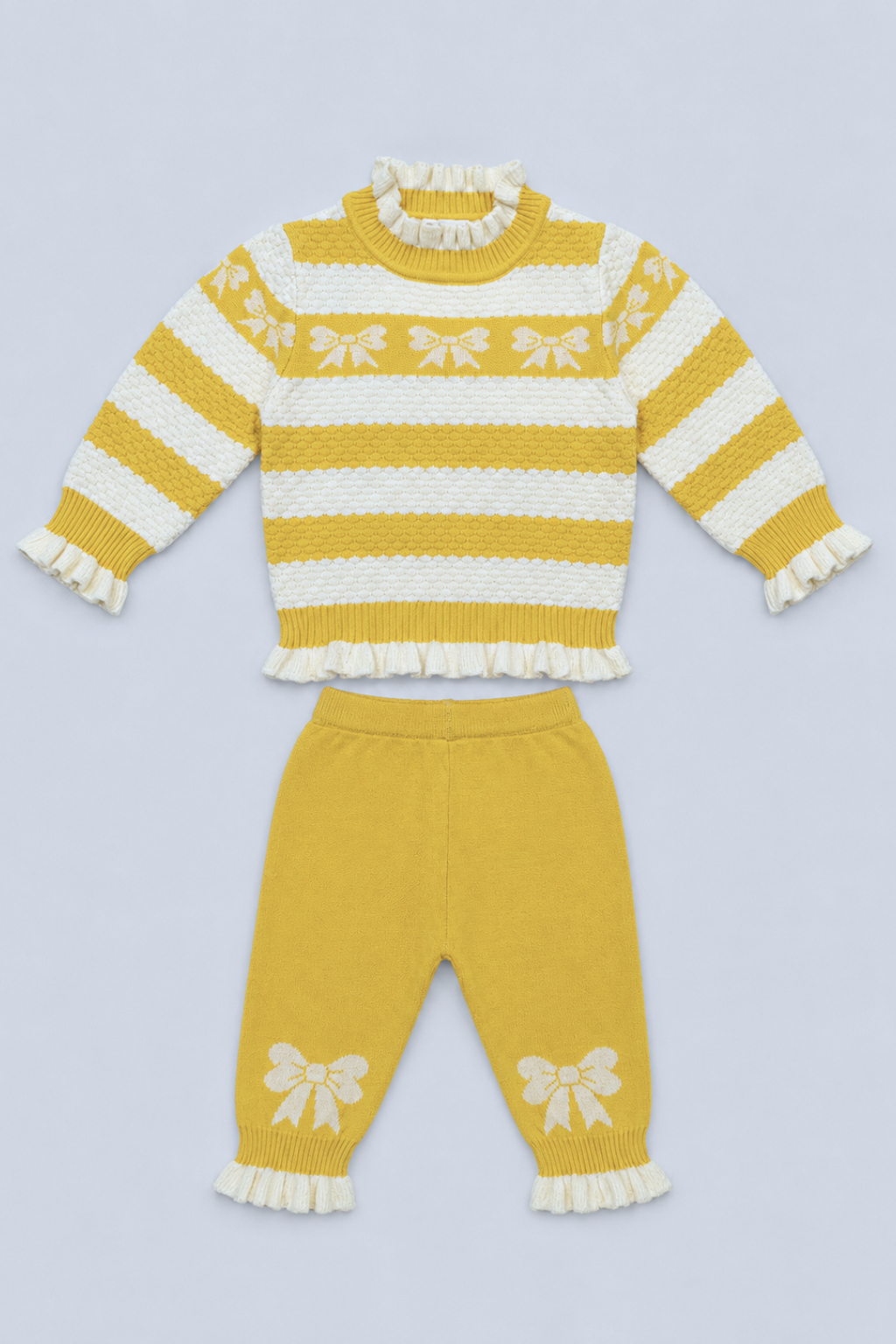 Frill Crewneck Sweater & Trouser Set - FB-3994
