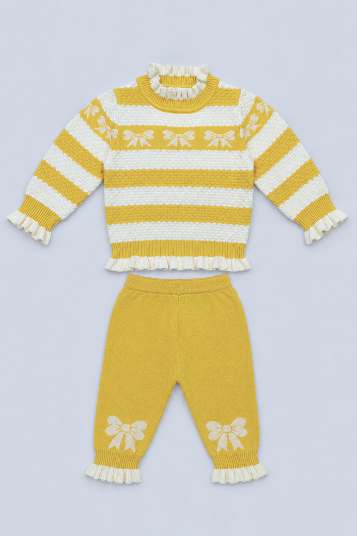 Frill Crewneck Sweater & Trouser Set - FB-3994