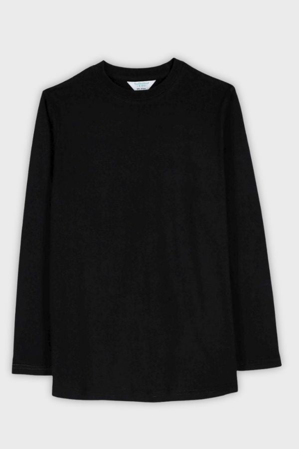 Black long sleeve kids’ cotton T-shirt