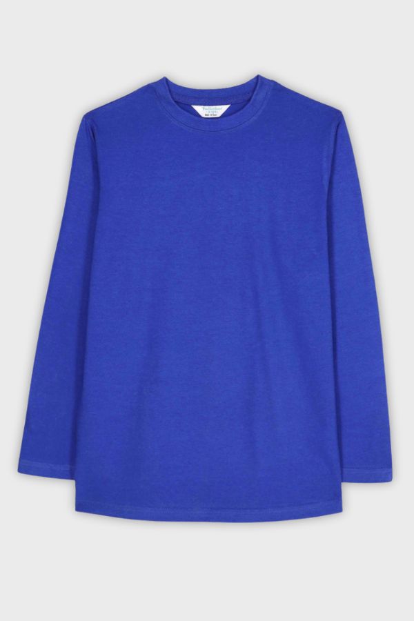 Blue long sleeve kids’ cotton T-shirt