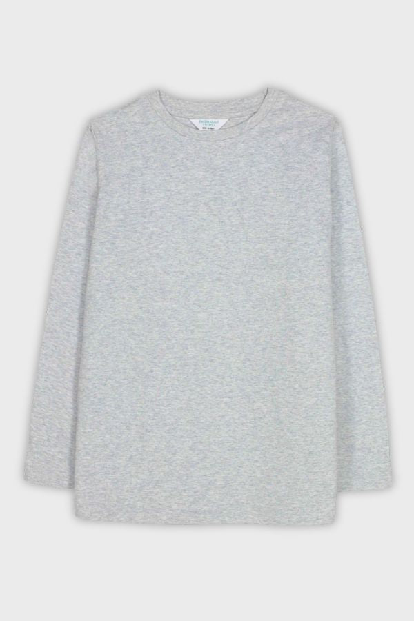 Grey long sleeve kids’ cotton T-shirt