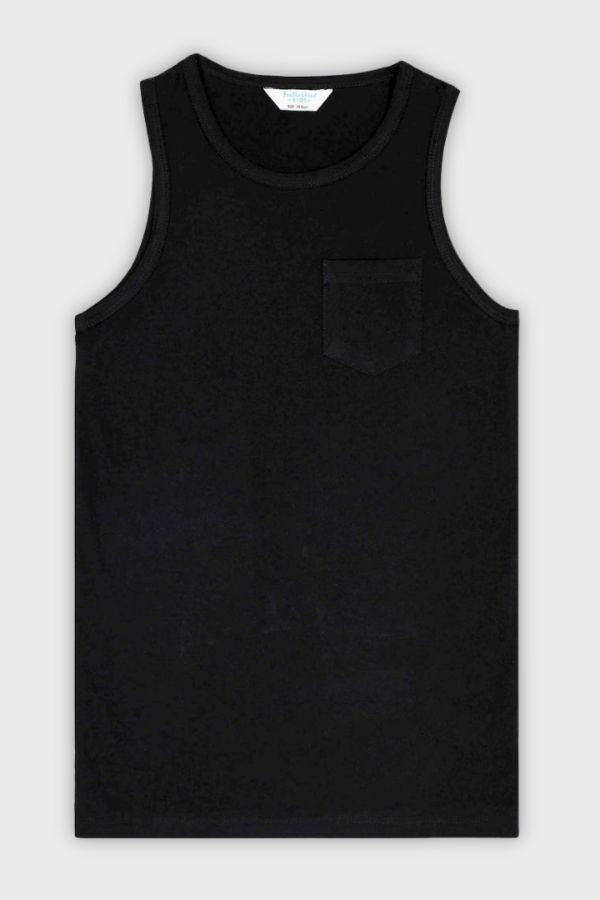 Black cotton tank top for kids