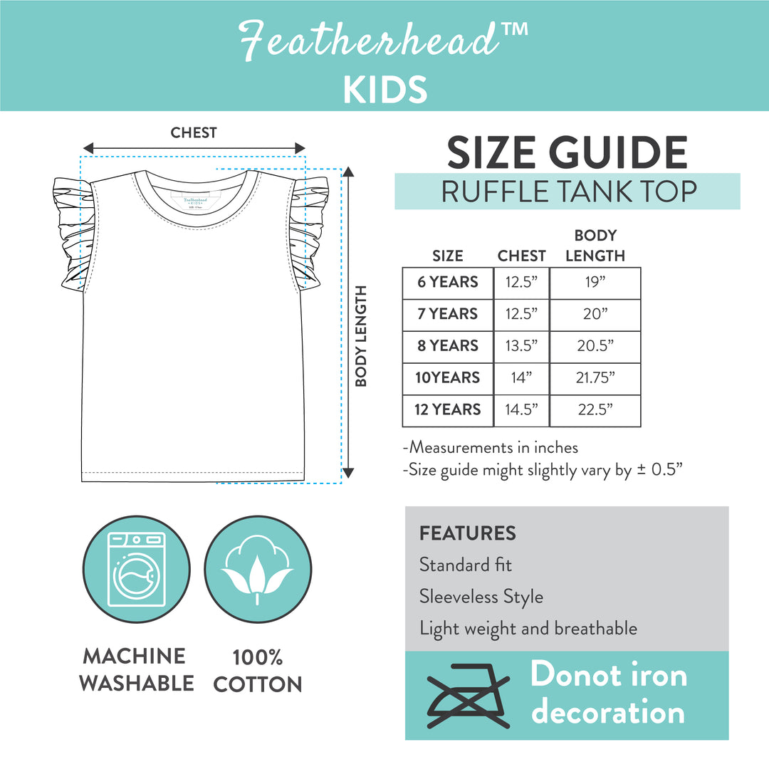 Featherhead size guide chart for kidswear