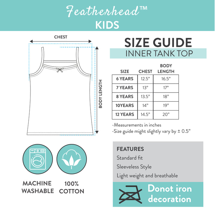Featherhead kidswear size chart for accurate fit