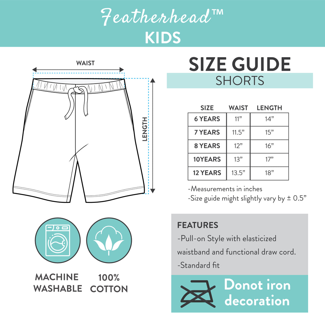 Featherhead shorts size chart