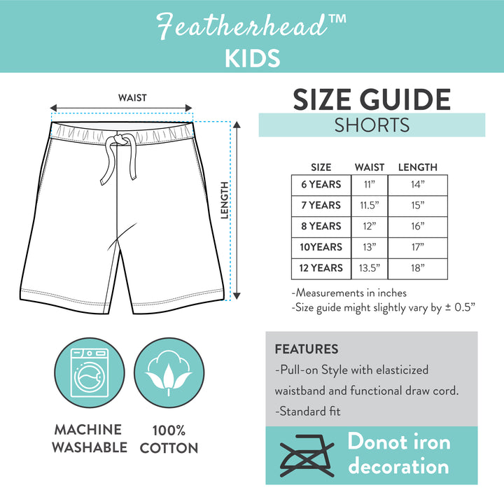Featherhead shorts size chart