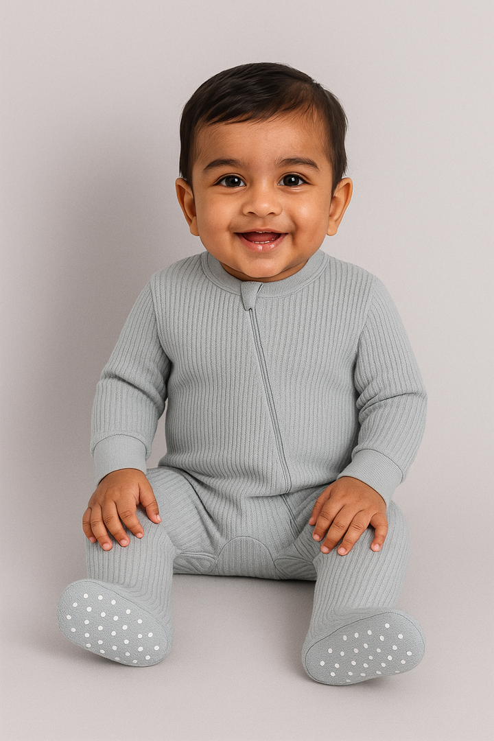 Baby wearing Footed Sleep N' Play - FN-6001 WT