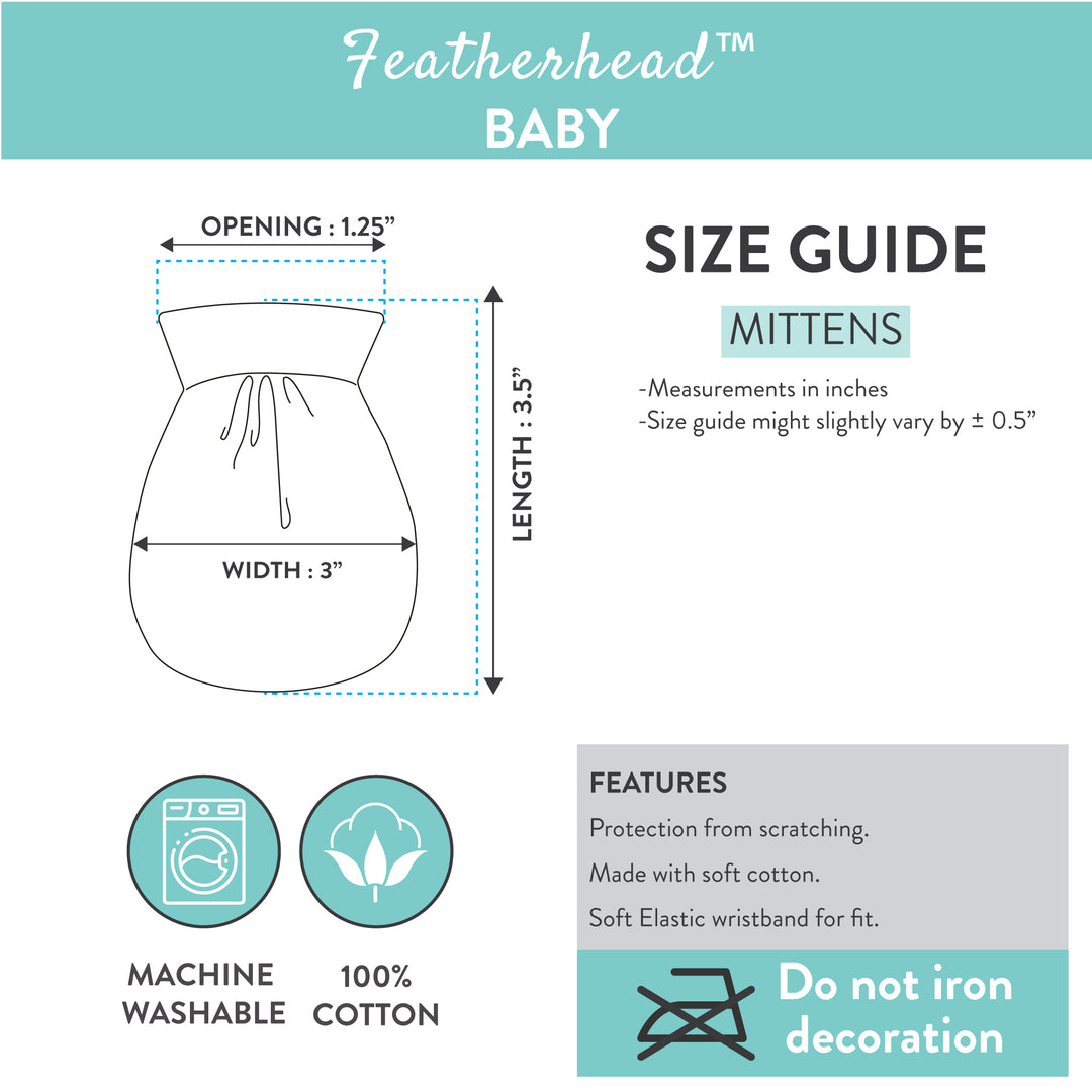 FS-465 Featherhead size chart for baby mittens