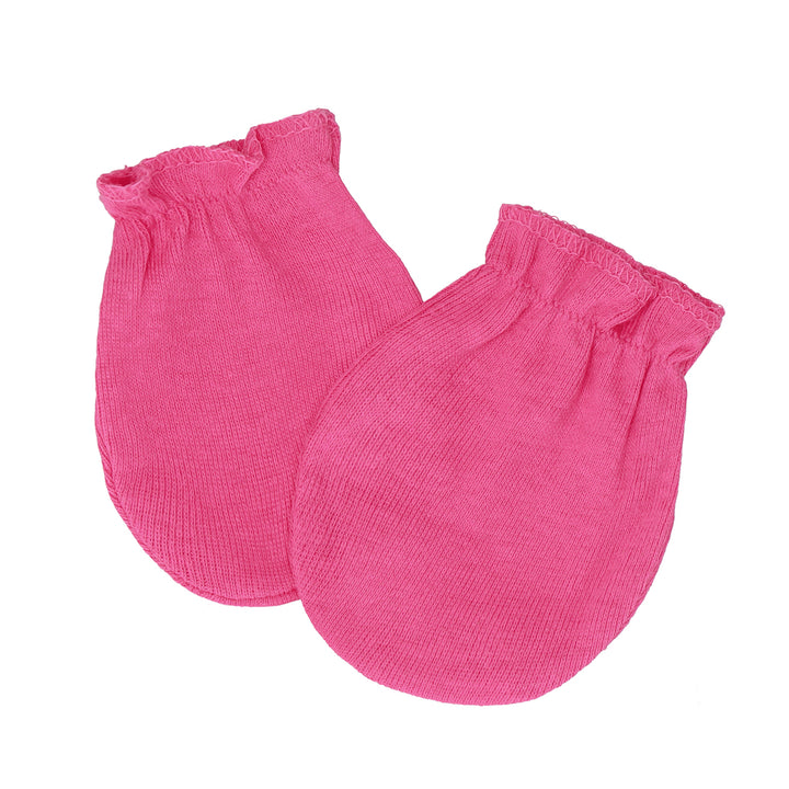 FS-469 solid pink cotton baby mittens – single pair by Featherhead