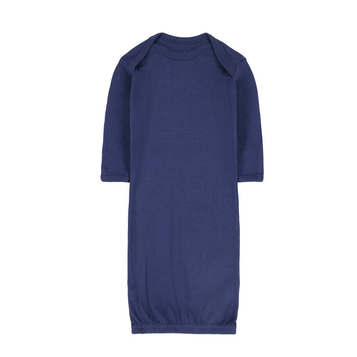 FS-487 solid navy cotton baby gown – Featherhead