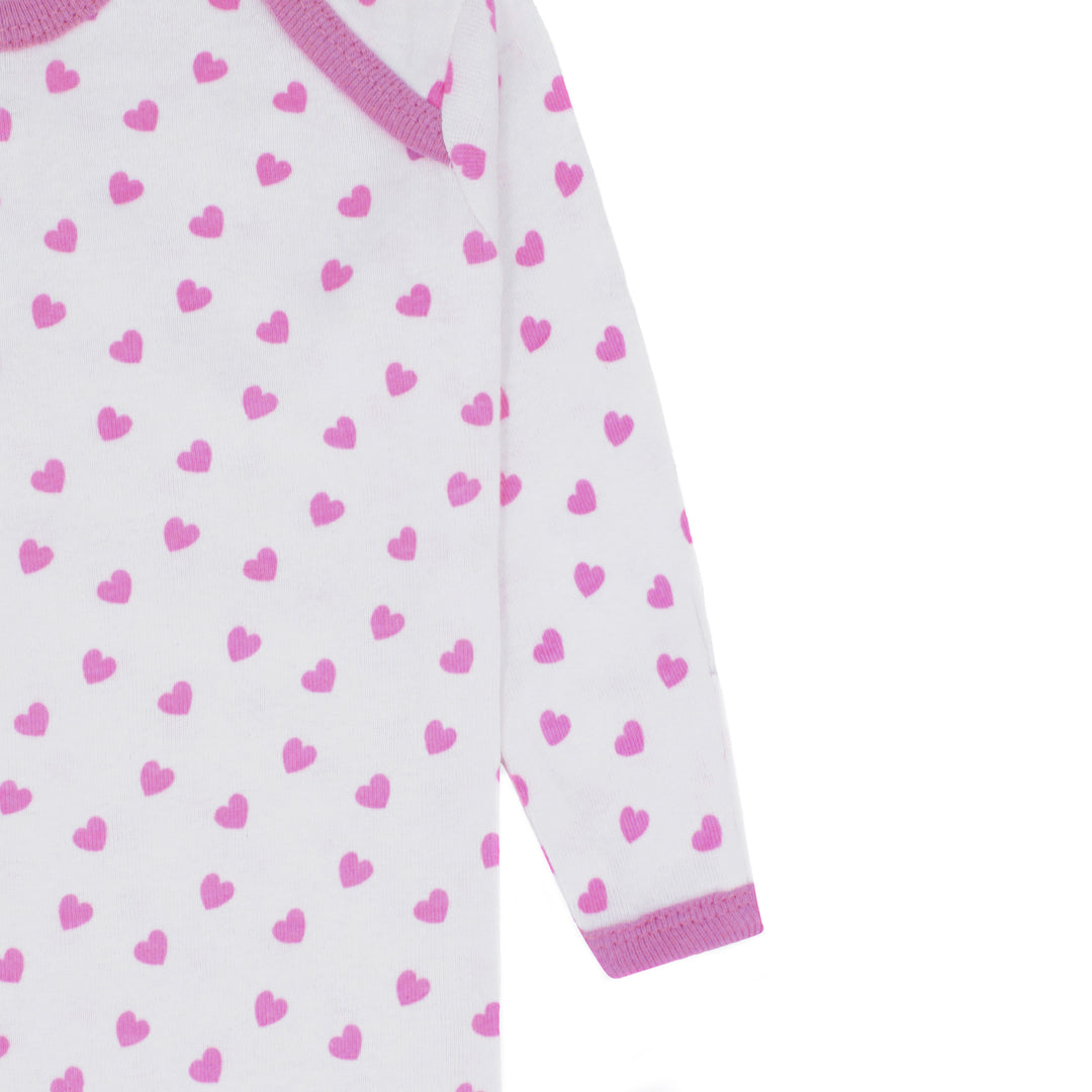 FS-488 folded set of baby gowns – heart and orchid colors – Featherhead
