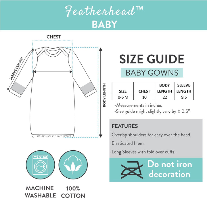 FS-489 Featherhead size chart for baby gowns