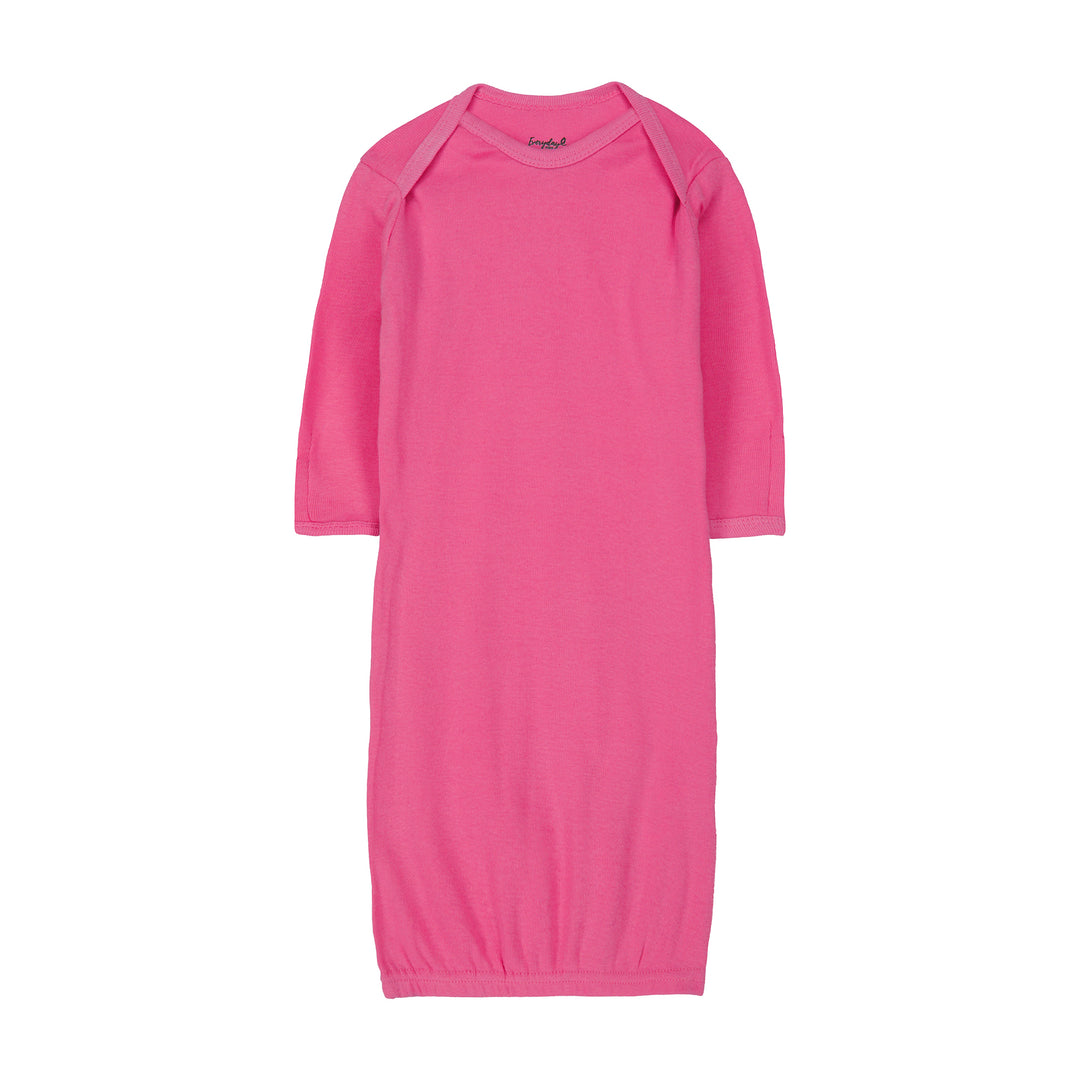 FS-489 solid fuchsia pink baby gown – Featherhead pure cotton