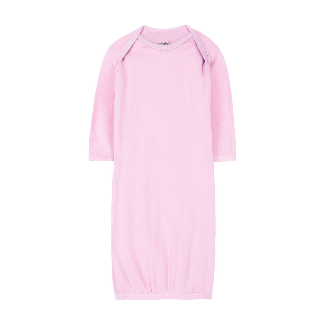 FS-490 solid baby pink cotton newborn gown – Featherhead