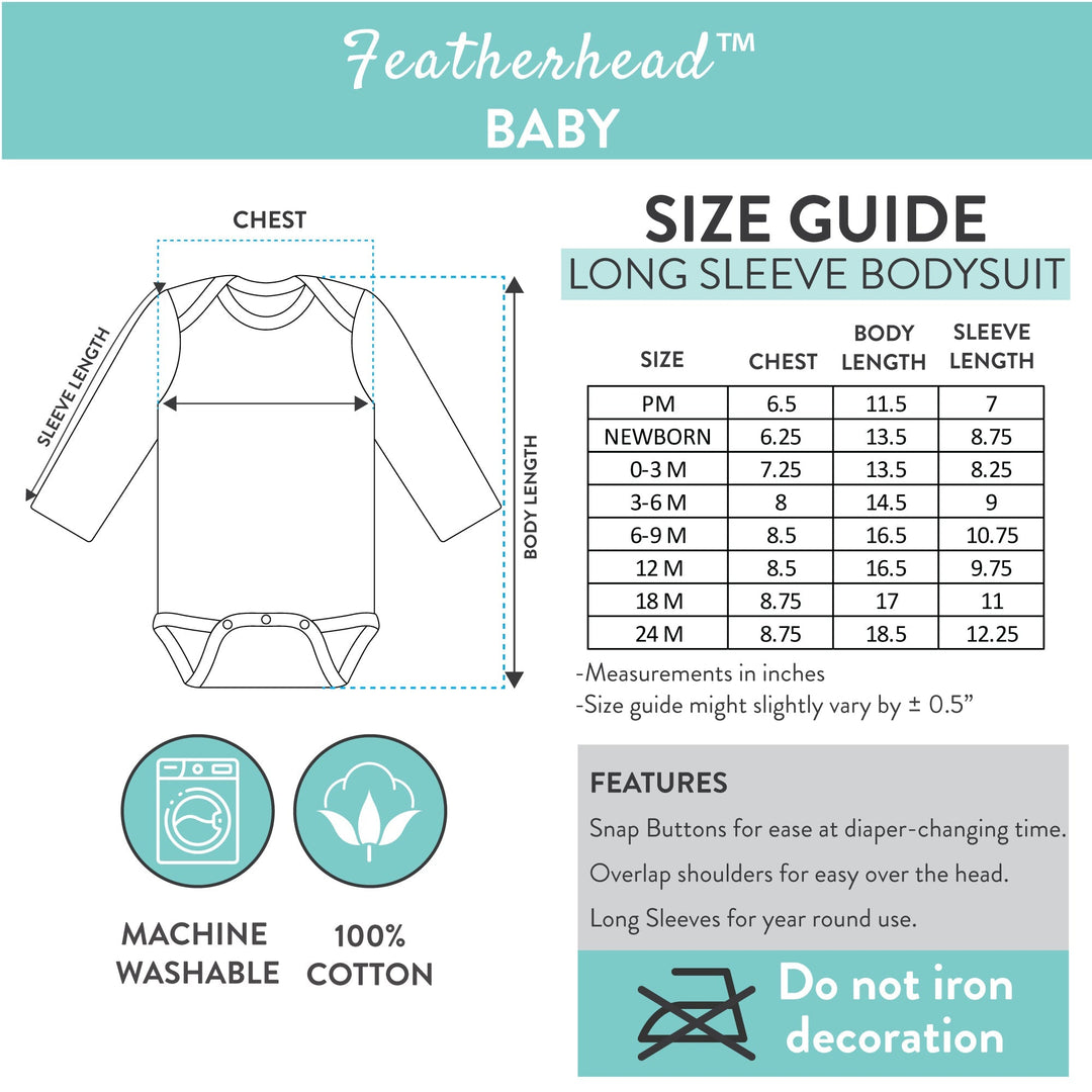 FS-494 Featherhead baby bodysuits size chart