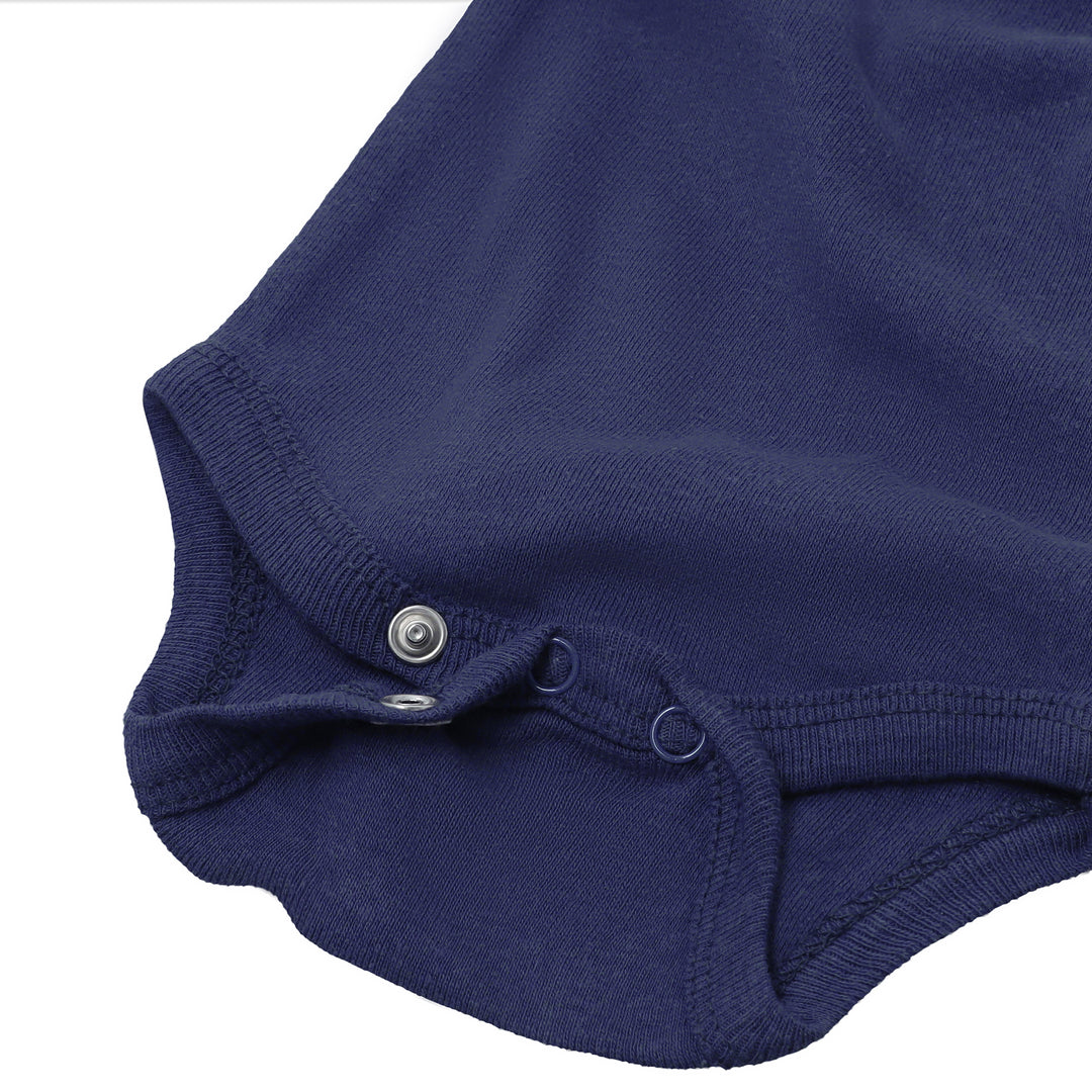 FS-495 navy solid cotton baby bodysuit – Featherhead