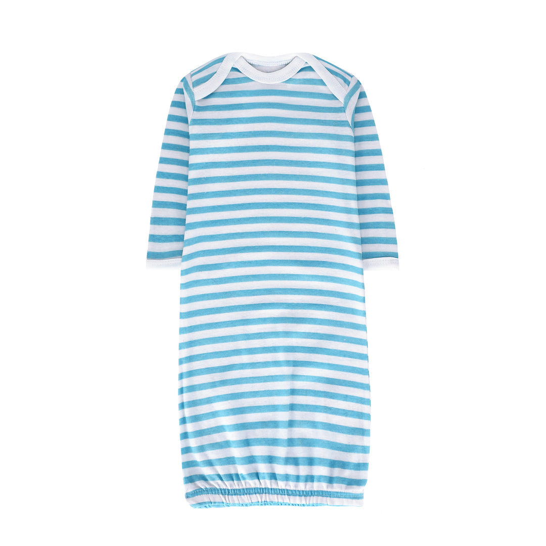 FS-505 blue striped baby gown – soft cotton – Featherhead