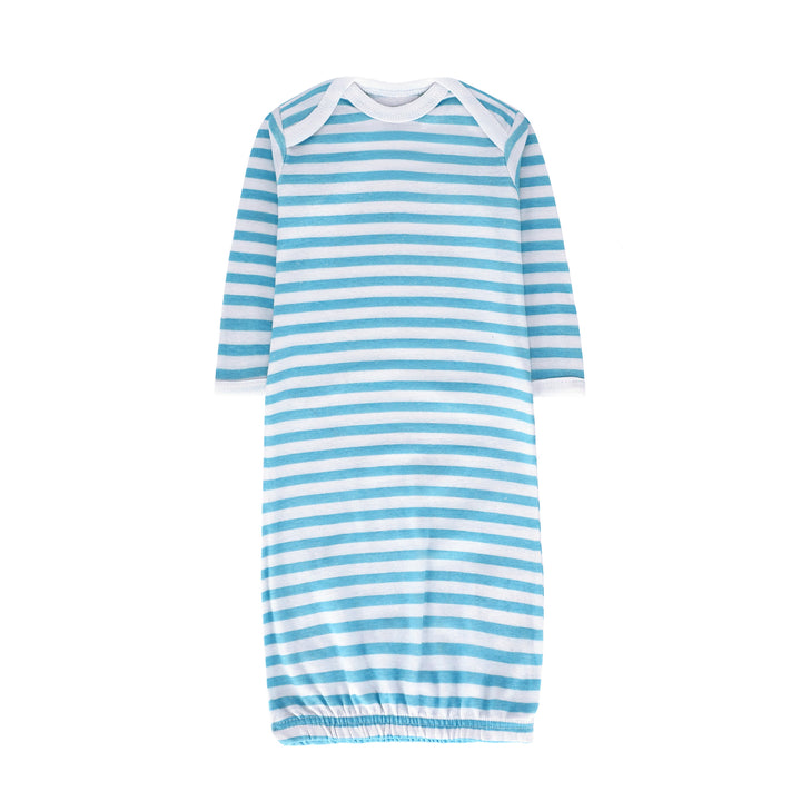 FS-505 blue striped baby gown – soft cotton – Featherhead