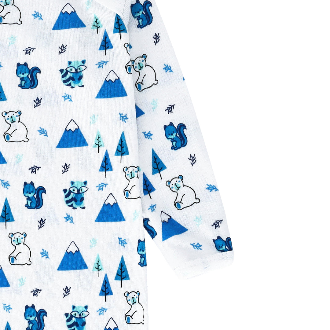FS-506 folded baby gown pack – mountain and blue set – Featherhead