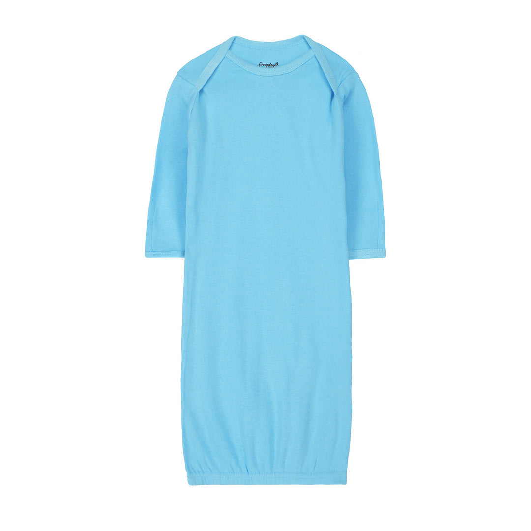 FS-506 solid sky blue cotton baby gown – Featherhead