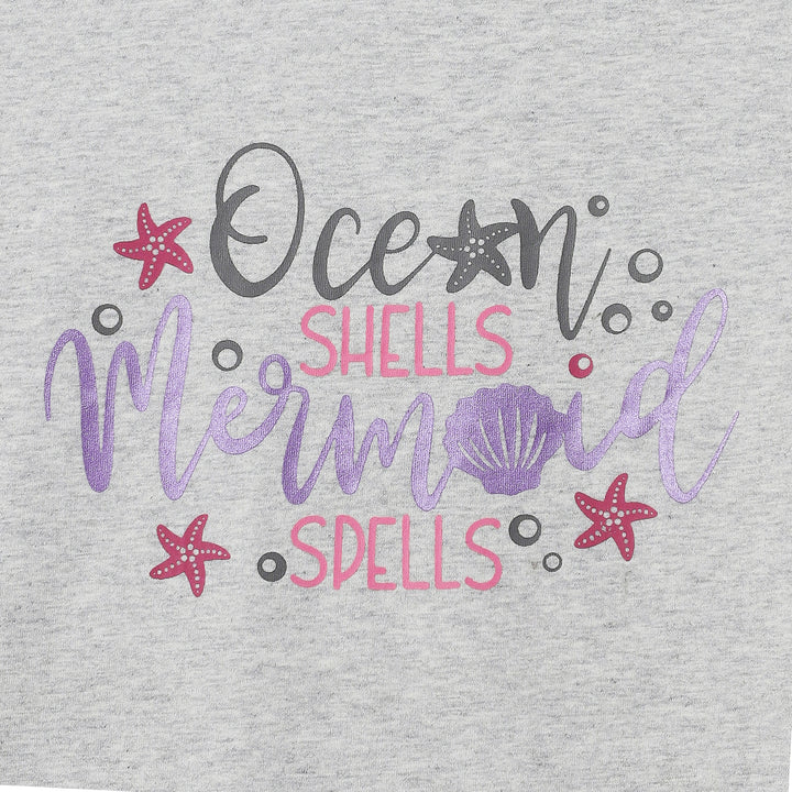 Close-up of “Ocean, Shells, Mermaids & Spells” design