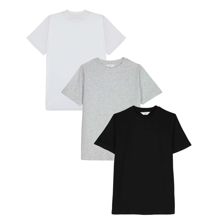 FB-3146 White, Black, & Light Mélange 3PK T-Shirts
