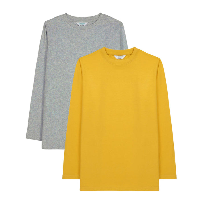 FB-3151 Yellow & Dark Mélange 2PK Shirts