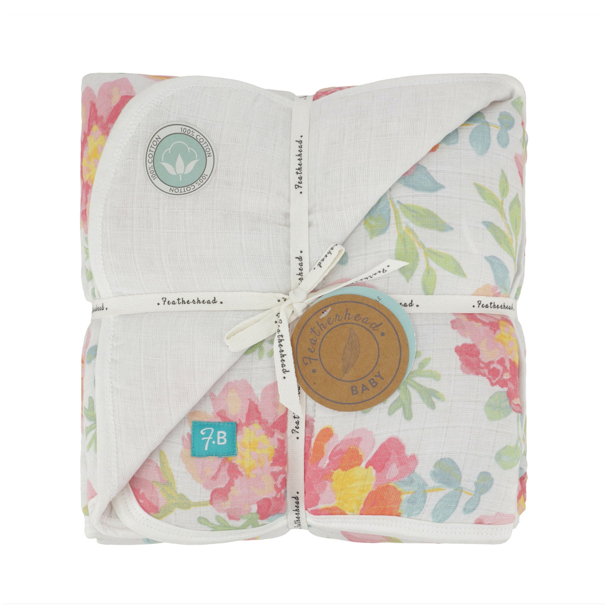FH-07081 Muslin Reversible Quilted Blanket 30" x 40" - Garden Floral