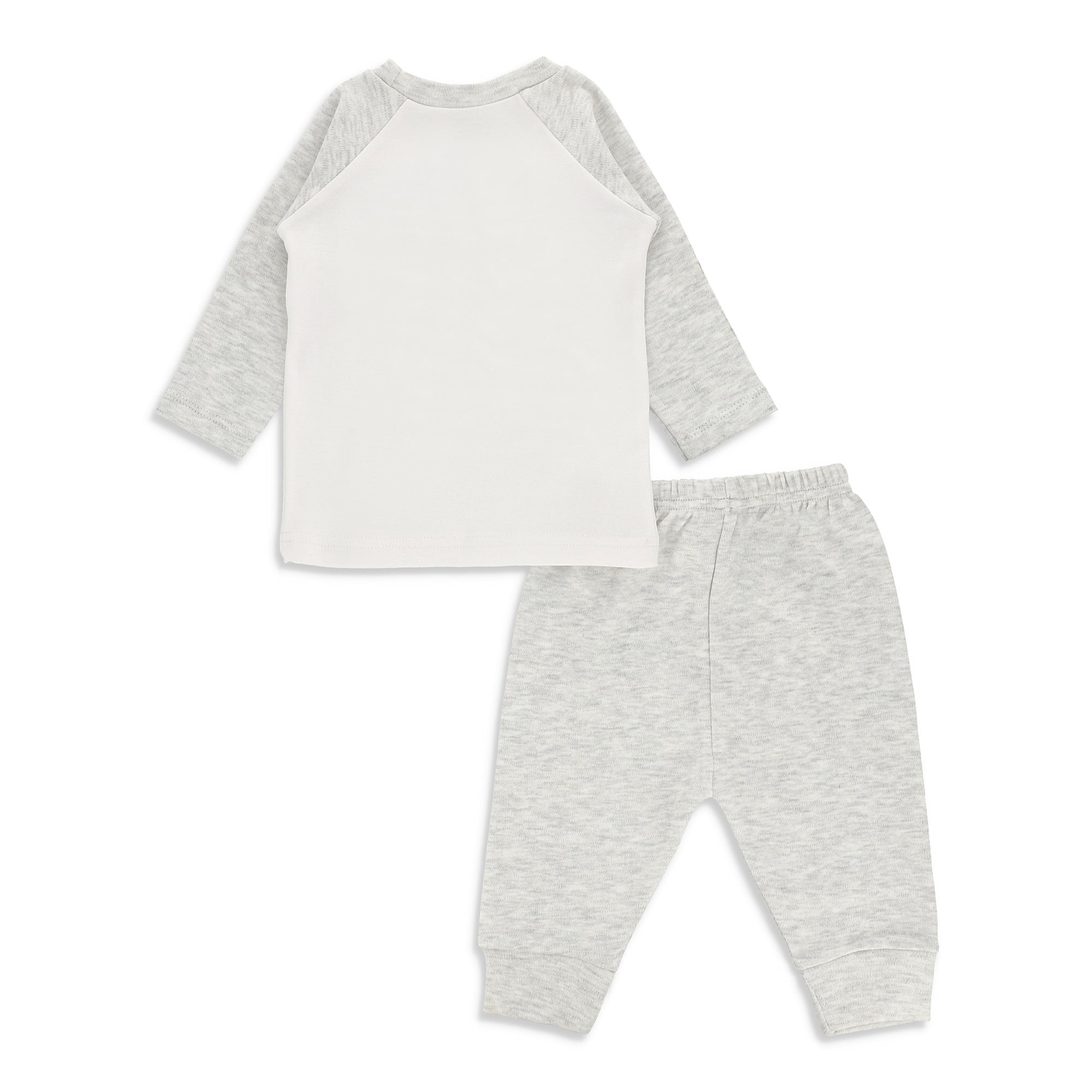 FB-3002 White Awesome All The Time Shirt & Grey Alloy Pants - Featherhead Baby