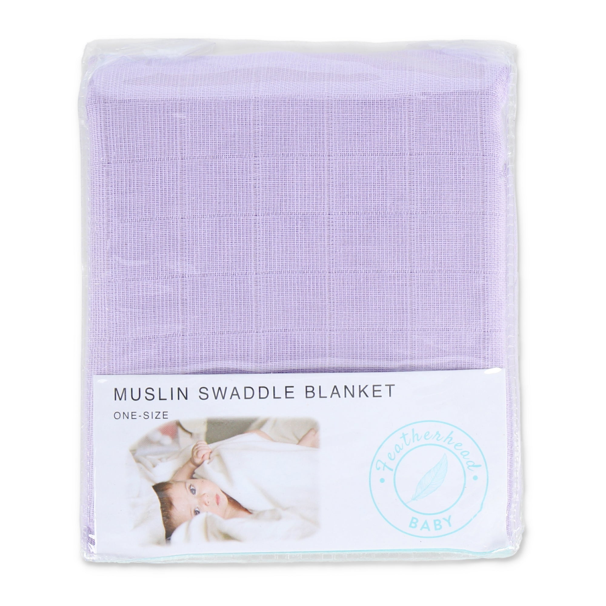 Muslin Swaddle Blanket 44" x 44" - Purple Solid - Featherhead Baby