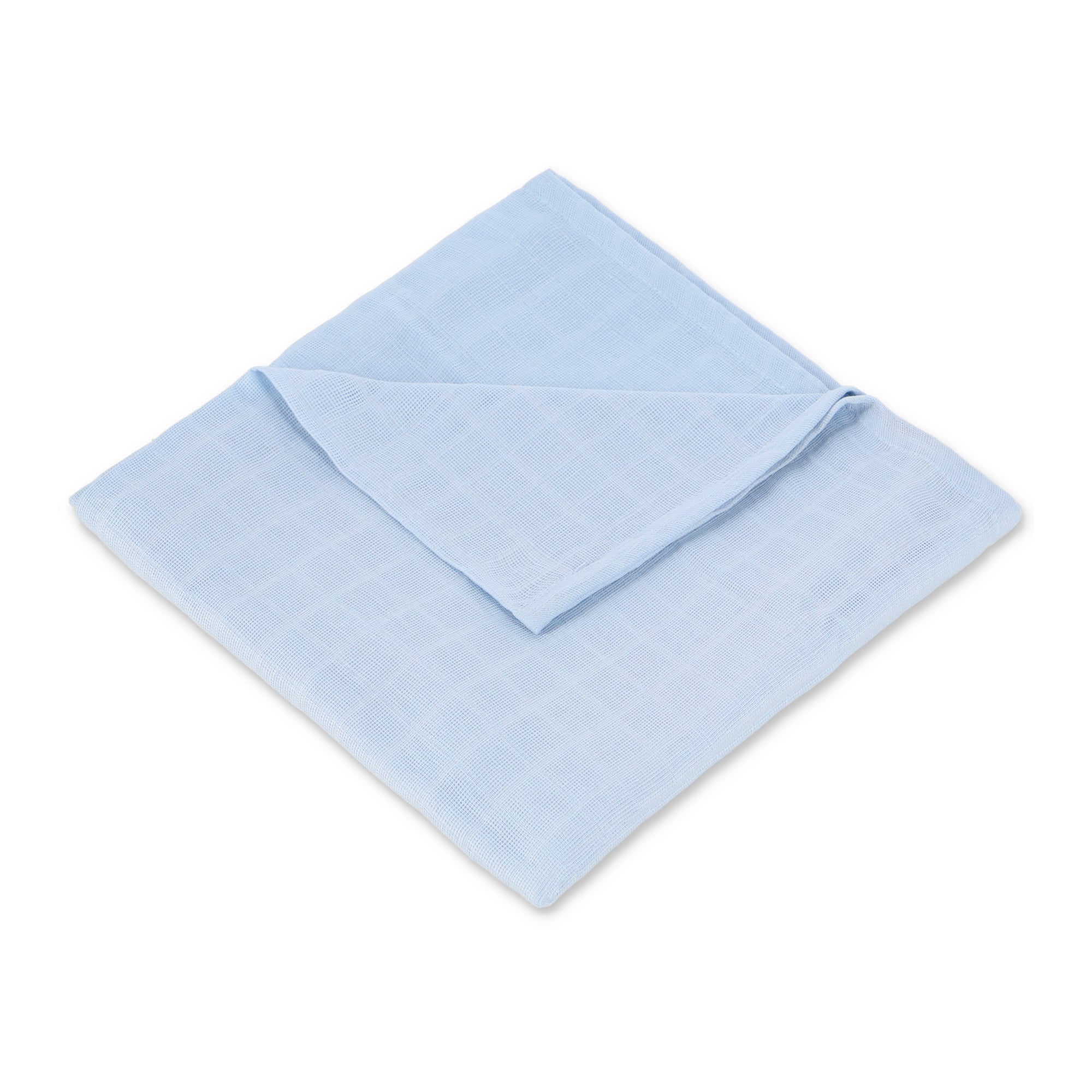 Muslin Swaddle Blanket 44" x 44" - Light Blue Solid - Featherhead Baby