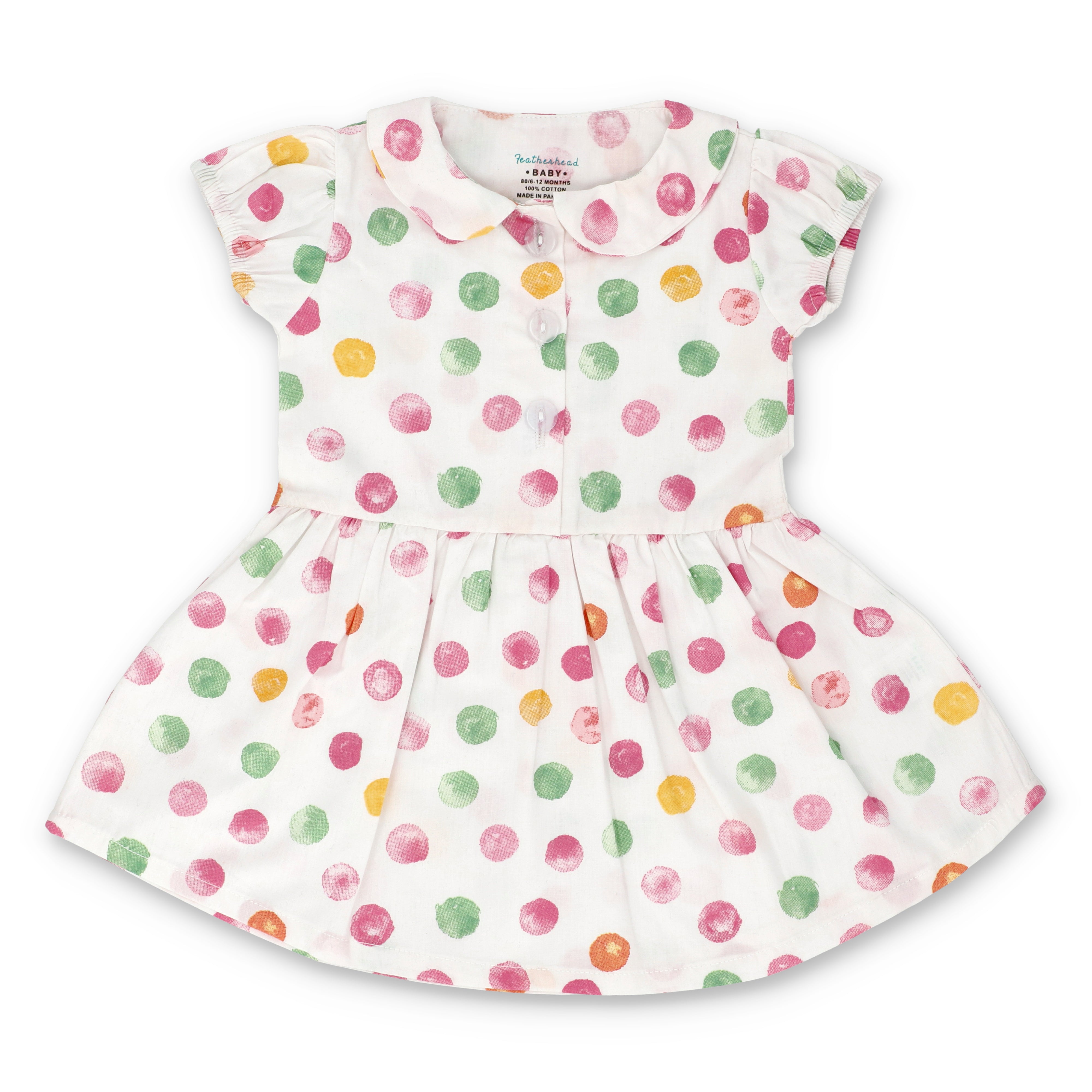 FS-90 Watercolor Polka Dots Cotton Dress