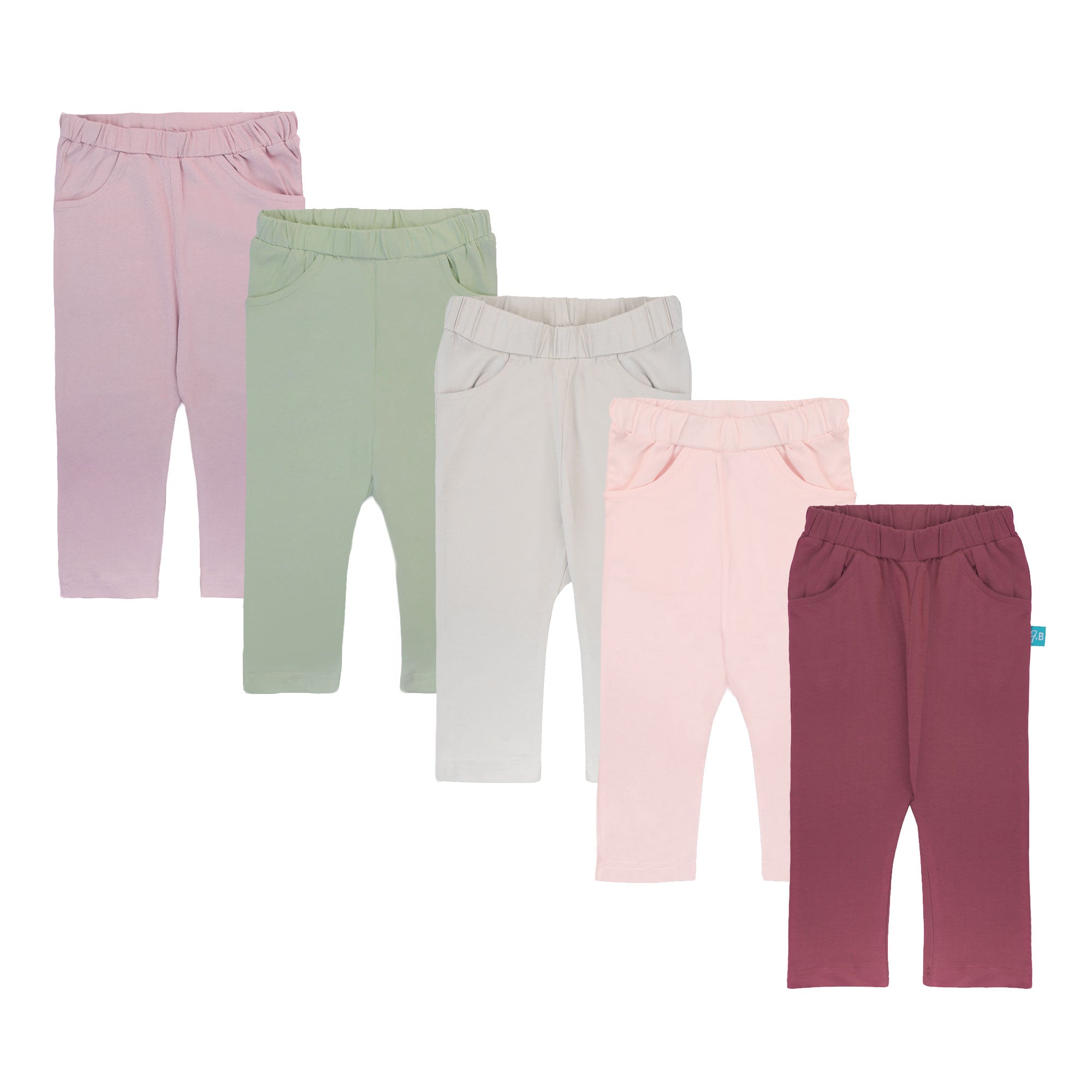 FS-447 Baby Girl 5-Pack Cotton Pants