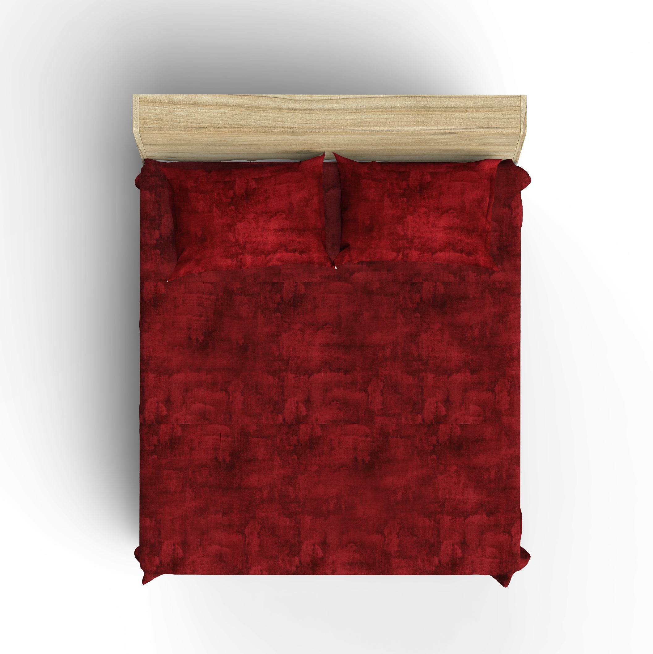 Red Brush Bedsheet & Pillow Cases made with 100% Soft Cotton - FS165RED