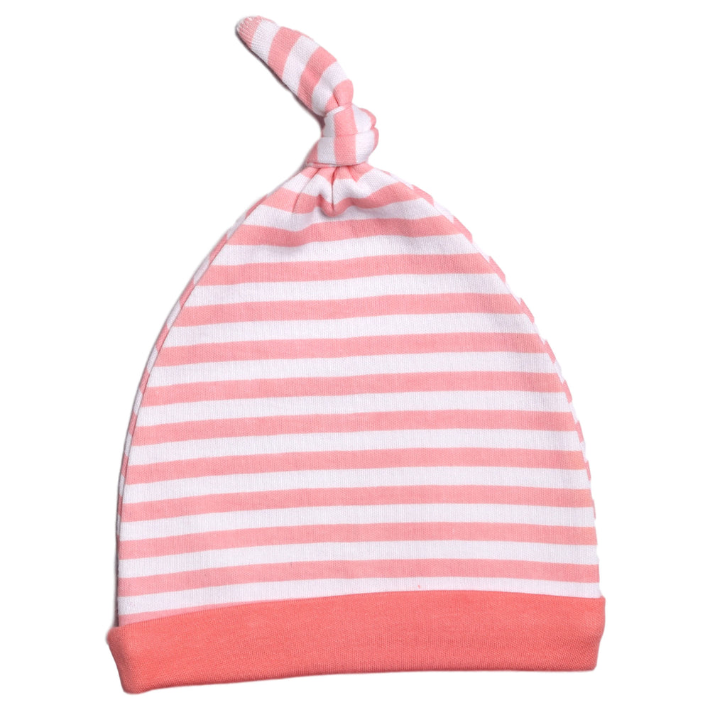 FG-8501 2-Pack Caps Pink Stripe & Cats - Featherhead Baby