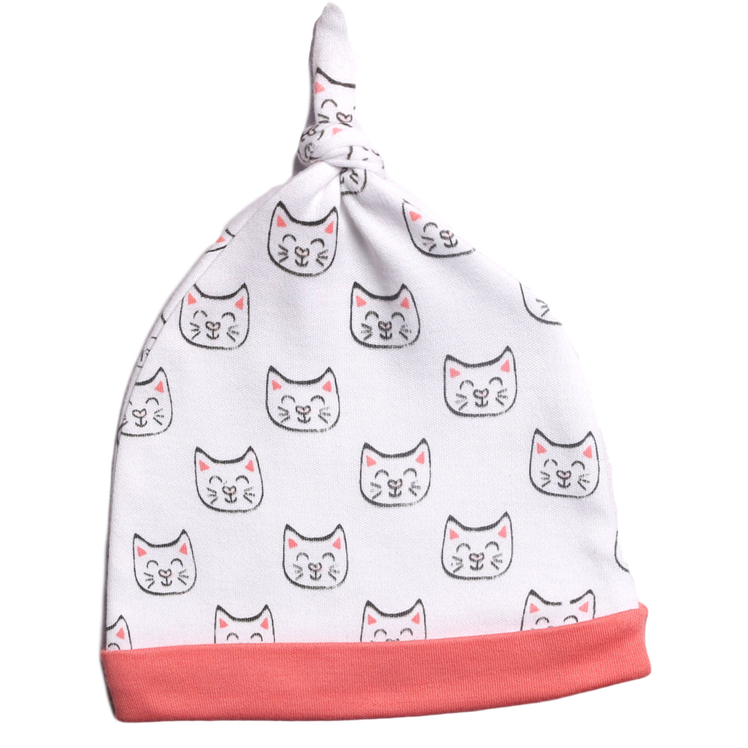FG-8501 2-Pack Caps Pink Stripe & Cats - Featherhead Baby